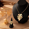 Leaf Alloy Dangle Earrings & Pendnat Necklaces & Rings Sets FS-WG696EC-01-1