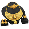 Alloy Pendant Necklaces & Stud Dangle Earrings & Rings & Link Bracelets Sets WGE4917-15-1