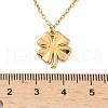 Clover 304 Stainless Steel Pendant Necklaces NJEW-M109-01G-5