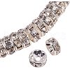 Silver Plated Brass Middle East Rhinestone Spacer Beads RB-PH0001-07S-NF-1