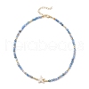 Summer Beach Dyed Natural Fire Crackle Agate Round Beaded Necklaces NJEW-JN05262-02-2