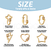 6Pcs 6 Styles Brass Micro Pave Clear Cubic Zirconia Keychain Clasps KK-TA0001-21-3