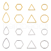 SUPERFINDINGS 32Pcs 16 Style 201 Stainless Steel Linking Rings FIND-FH0006-45-1