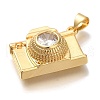 Rack Plating Brass Micro Pave Cubic Zirconia Pendants X-KK-I720-21G-2