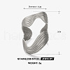 Wave Shape 304 Stainless Steel Cuff Rings for Women FS-WG77DEA-02-2