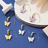 3 Pairs 3 Colors Alloy Acrylic Butterfly Dangle Earrings EJEW-MZ00118-2