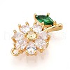 Brass Micro Pave Cubic Zirconia Pendants KK-N261-21B-G-2