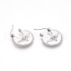 Brass Clip-on Earring for Women KK-T074-59P-2