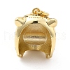 Brass Micro Pave Clear Cubic Zirconia Pendants KK-M235-05G-2