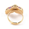 Mermaid Fishtail Resin Adjustable Finger Ring RJEW-C009-01-3