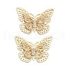 Brass Micro Pave Clear Cubic Zirconia Pendants KK-A250-01G-1