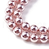 UV Plating Pearlized Glass Pearl Beads Strands GLAA-F128-01A-T19-3