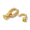 Rectangle Rack Plating Brass Micro Pave Clear Cubic Zirconia Fold Over Clasps KK-A225-04G-2