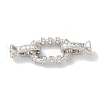 Rectangle Rack Plating Brass Micro Pave Clear Cubic Zirconia Fold Over Clasps KK-A225-04P-1