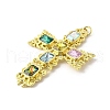 Brass Micro Pave Cubic Zirconia Pendants KK-U072-39G-2