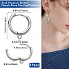Beebeecraft 12Pcs Brass Flat Hoop Earring Findings KK-BBC0014-54-2
