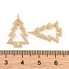 Brass Micro Pave Clear Cubic Zirconia Pendants KK-U017-07B-G-3