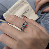 Clover 925 Sterling Silver Enamel Adjustable Finger Rings for Women FS-WG8EAF8-01-4