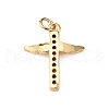 Brass Micro Pave Clear Cubic Zirconia Pendants KK-WH0035-78-2
