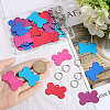 SOFPLATE 40Pcs 5 Colors Pet Aluminium Pendants FIND-SP0002-44-3