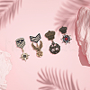 SUPERFINDINGS 4Pcs 4 Style Eagle & Star & Crown & Cross Dangle Charms Zinc Alloy Badges JEWB-FH0001-15-4