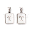 304 Stainless Steel Pave Shell Pendants STAS-G327-01P-T-1