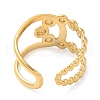 304 Stainless Steel Hollow Knot Open Cuff Ring for Women RJEW-I098-29G-3