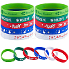 CREATCABIN 30Pcs 5 Colors Christmas Themed Silicon Cord Bracelets BJEW-CN0001-08-1