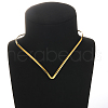 Stainless Steel V-shape Choker Necklace QQ6548-3