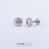 Stainless Steel Micro Pave Clear Cubic Zirconia Cartilage Earrings for Women Men WG126FA-01-1