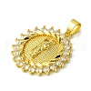 Brass Micro Pave Clear Cubic Zirconia Pendants KK-H472-46A-G-2