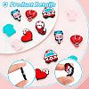 AHADERMAKER 14Pcs 7 Style Hospital Theme Food Grade Eco-Friendly Silicone Focal Beads SIL-GA0003-30-3