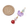 Natural Carnelian and Glass Pendants PALLOY-JF03192-06-2