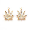 Brass Micro Pave Cubic Zirconia Pendants KK-N262-109A-G-1