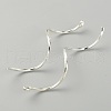 Brass Wavy Eye Pins KK-WH0054-18S-2