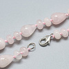 Natural Rose Quartz Beaded Necklaces NJEW-S389-16-2