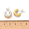 304 Stainless Steel Two Tone Stud Earrings EJEW-F355-05GP-05-3