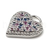 Brass Micro Pave Cubic Zirconia Pendants KK-I276-29P-01-2