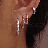 4 Pcs Simple Sterling Silver Hoop Earrings IV9151-2-1
