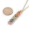 Natural Mixed Gemstone Chakra Theme Necklace NJEW-JN04576-02-5
