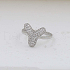 Brass Micro Pave Clear Cubic Zirconia Cuff Rings FS-WG17FF6-25-1