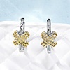 X-Shaped Brass Micro Pave Clear Cubic Zirconia Hoop Earrings EJEW-H158-18A-GP-2