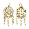 Brass Micro Pave Clear Cubic Zirconia Pendants ZIRC-N039-064-NF-2