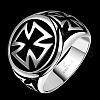 Cross 316L Surgical Stainless Steel Signet Rings for Men RJEW-BB01126-10-5