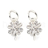 Clover Brass Micro Pave Clear Cubic Zirconia Pendants KK-K300-10S-1