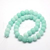 Frosted Natural Malaysia Jade Round Beads Strands G-E310-8mm-03-2