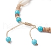 Synthetic Turquoise and Shell Bracelets BJEW-JB11510-01-4