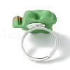 Frog Resin Finger Ring RJEW-JR00639-03-4