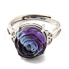 Adjustable Natural Fluorite Finger Rings RJEW-Z004-03P-3