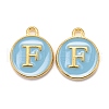 Golden Plated Alloy Enamel Charms ENAM-S118-04F-1